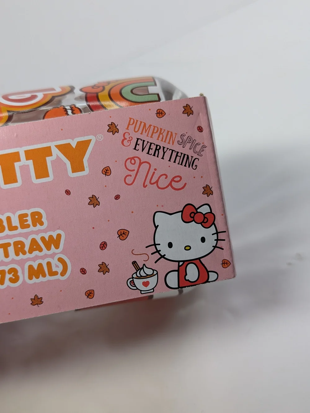 Hello Kitty Pumpkin Spice Glass Tumbler with Bamboo Lid